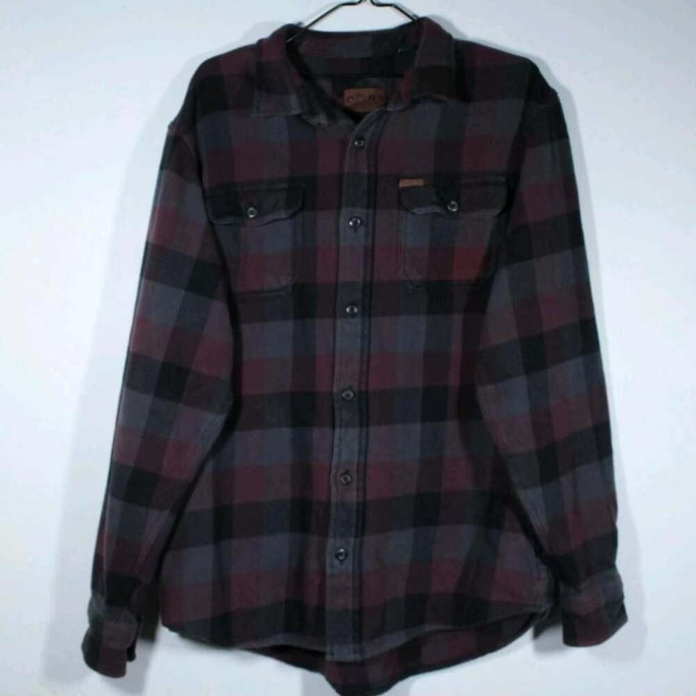 Orvis Classic Collection Flannel Shirt Black & Burgundy Plaid